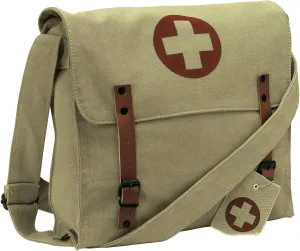Rothco Vintage Medic Canvas Bag With Cross, Mens Crossbody Messenger Shoulder Bag