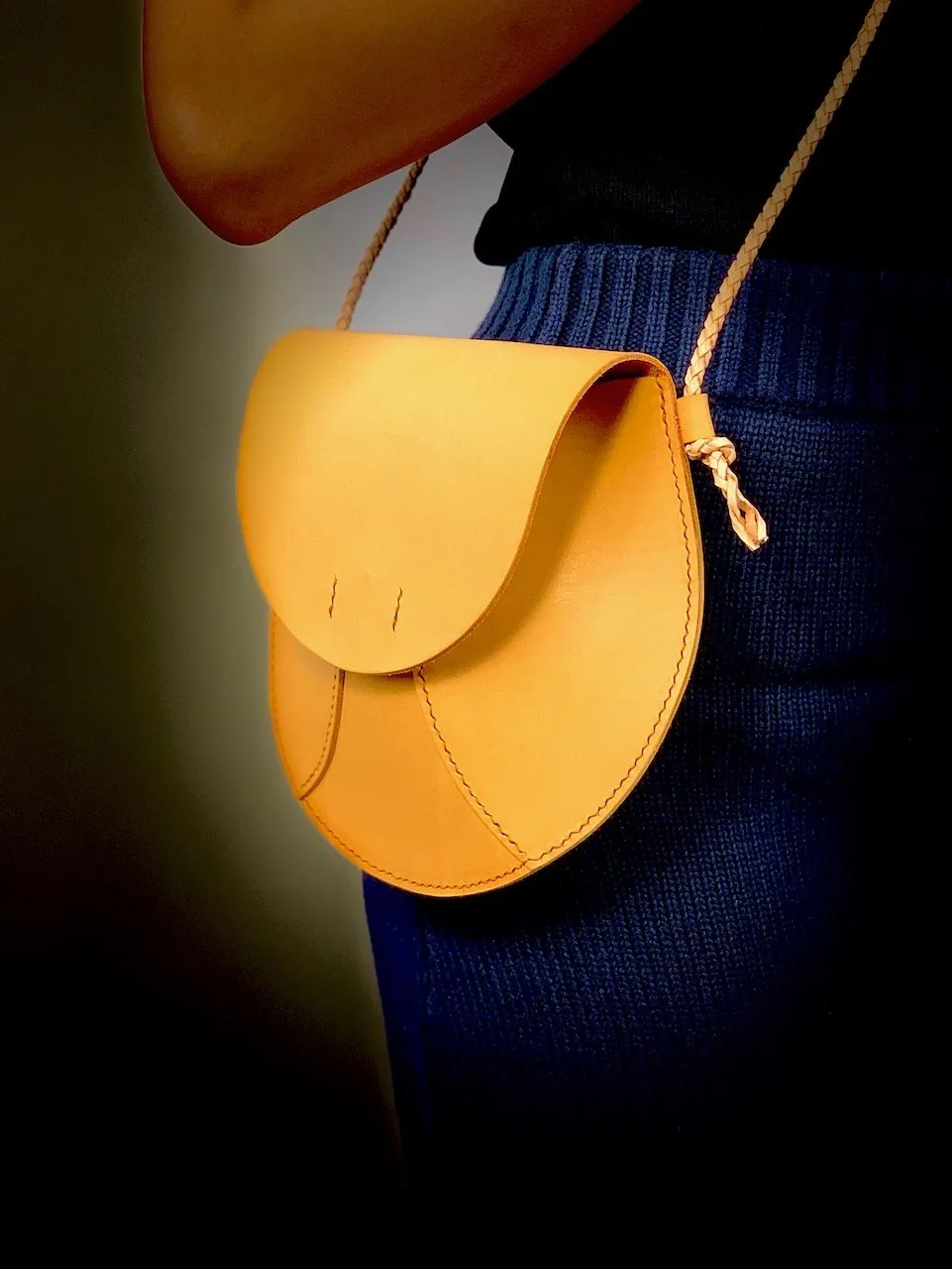 Round Shoulder Bag - Handcrafted by J Tanner