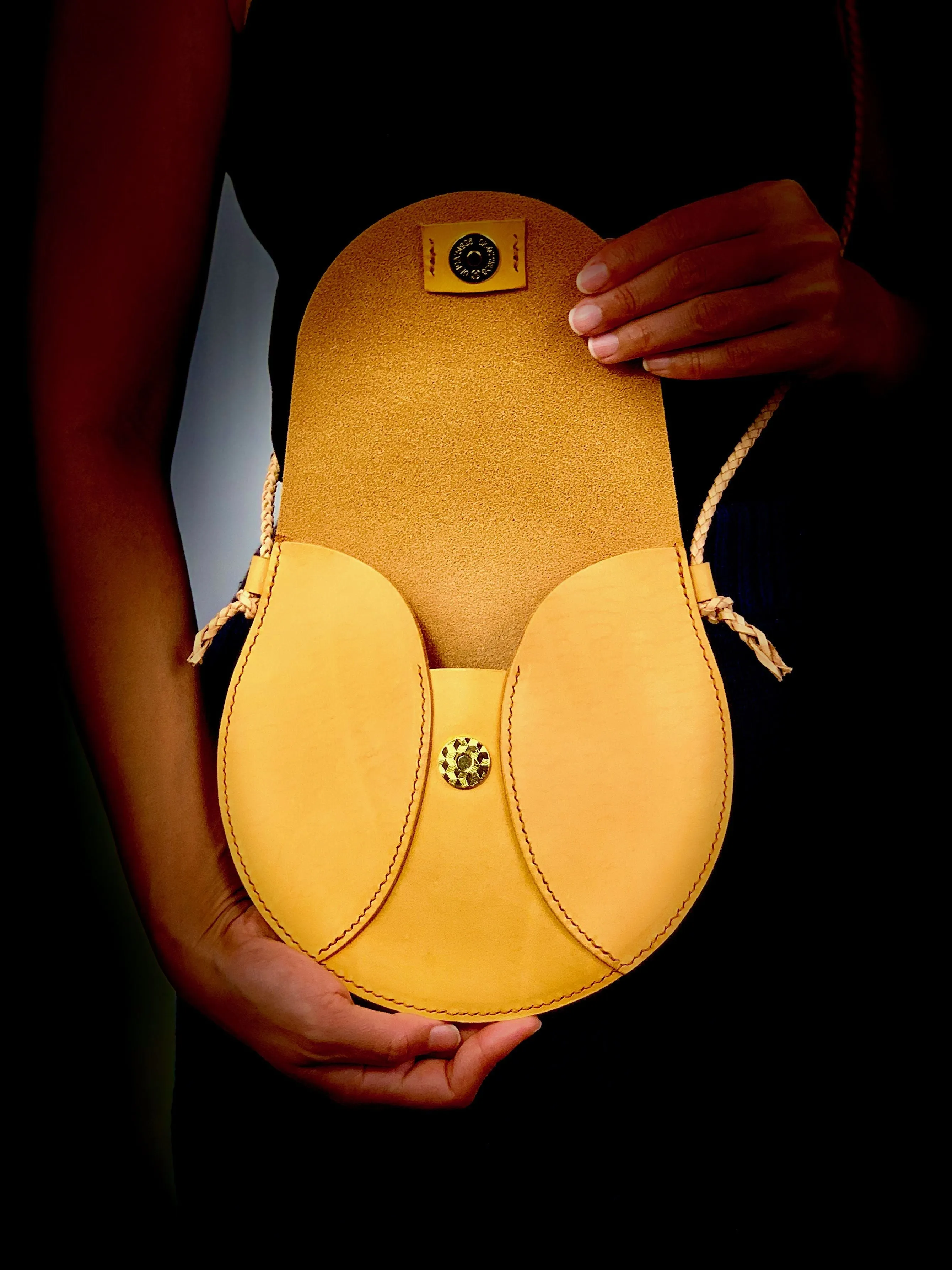 Round Shoulder Bag - Handcrafted by J Tanner