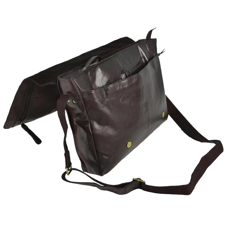 Rowallan Conquest Large Brown Leather Messenger Bag