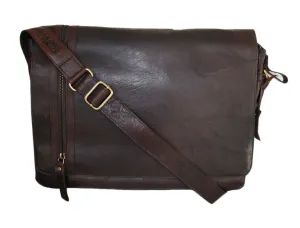 Rowallan Conquest Large Brown Leather Messenger Bag