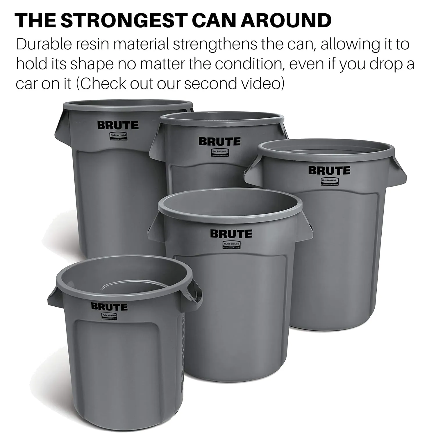Rubbermaid Commercial 1779732 BRUTE Heavy-Duty Round Waste/Utility Container, 55-gallon, Blue