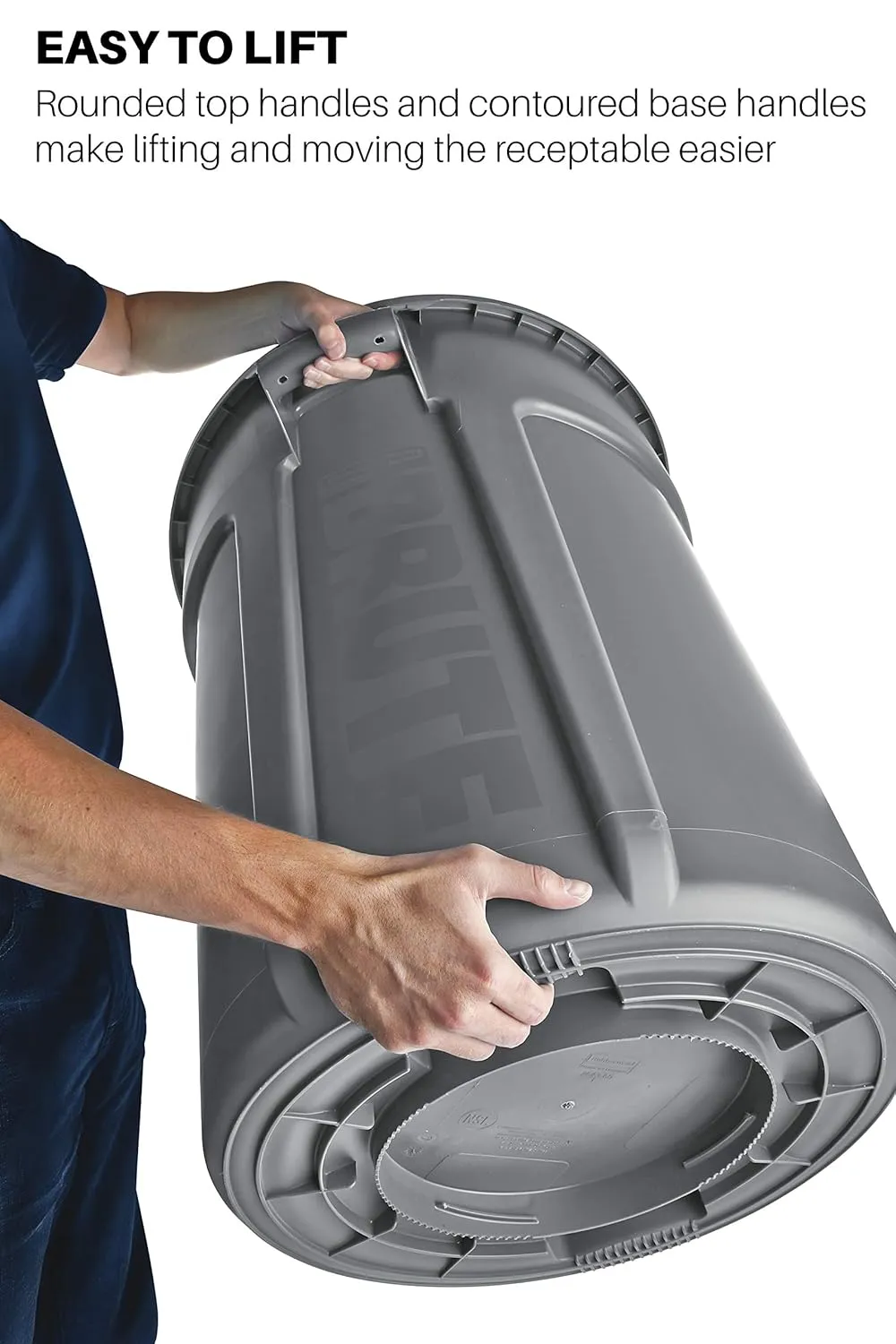 Rubbermaid Commercial 1779732 BRUTE Heavy-Duty Round Waste/Utility Container, 55-gallon, Blue