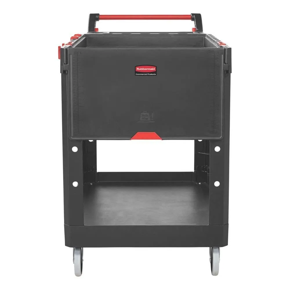 Rubbermaid Commercial Products Heavy Duty Adaptable Utility/Service Cart, Medium, 500 lb. Capacity, Black, for Warehouse/Garage/Cleaning/Maintenance