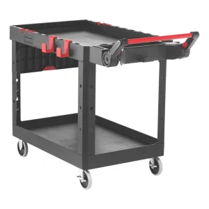 Rubbermaid Commercial Products Heavy Duty Adaptable Utility/Service Cart, Medium, 500 lb. Capacity, Black, for Warehouse/Garage/Cleaning/Maintenance