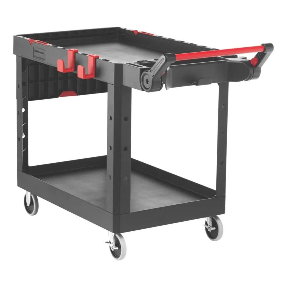 Rubbermaid Commercial Products Heavy Duty Adaptable Utility/Service Cart, Medium, 500 lb. Capacity, Black, for Warehouse/Garage/Cleaning/Maintenance