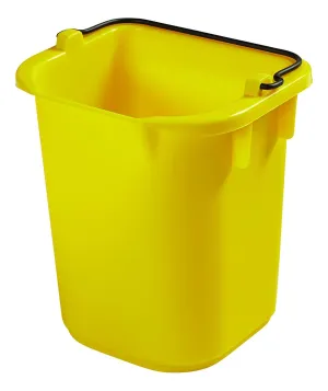 Rubbermaid Commercial Products Heavy-Duty Cleaning Pail, 5-Quart, Yellow, Utility Bucket with Built-In Spout and Handle for House Cleaning/Storage/Livestock Feeding/Car Washing
