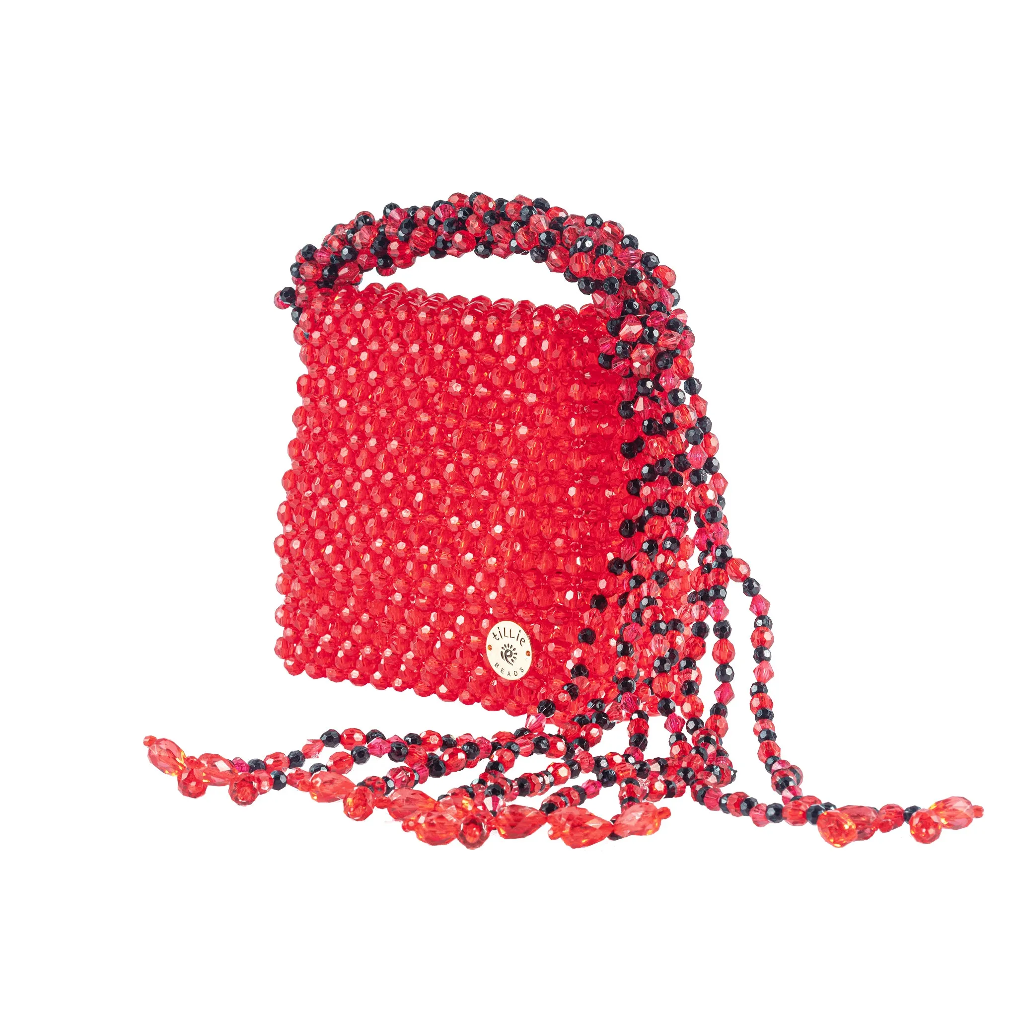 Ruby Red Garland Mini Bead Bag