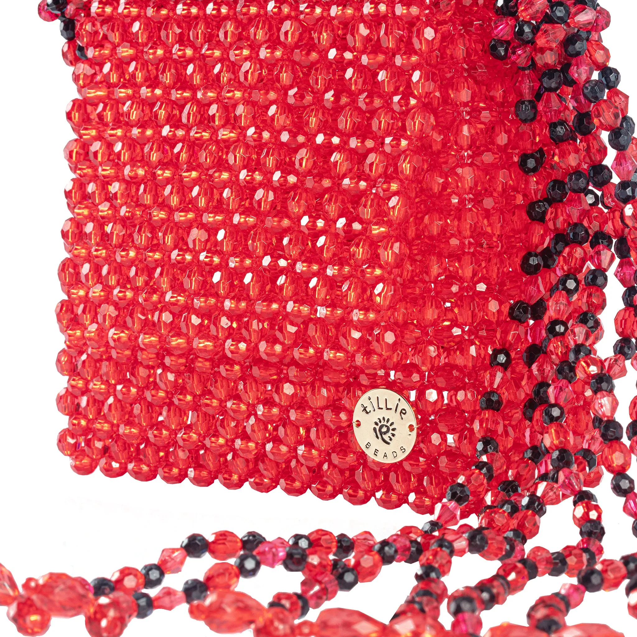 Ruby Red Garland Mini Bead Bag