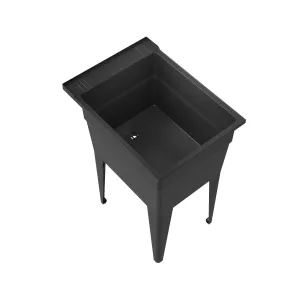 RuggedTub Black Freestanding Utility Tub - 18x24.5 Inch, 1-Basin