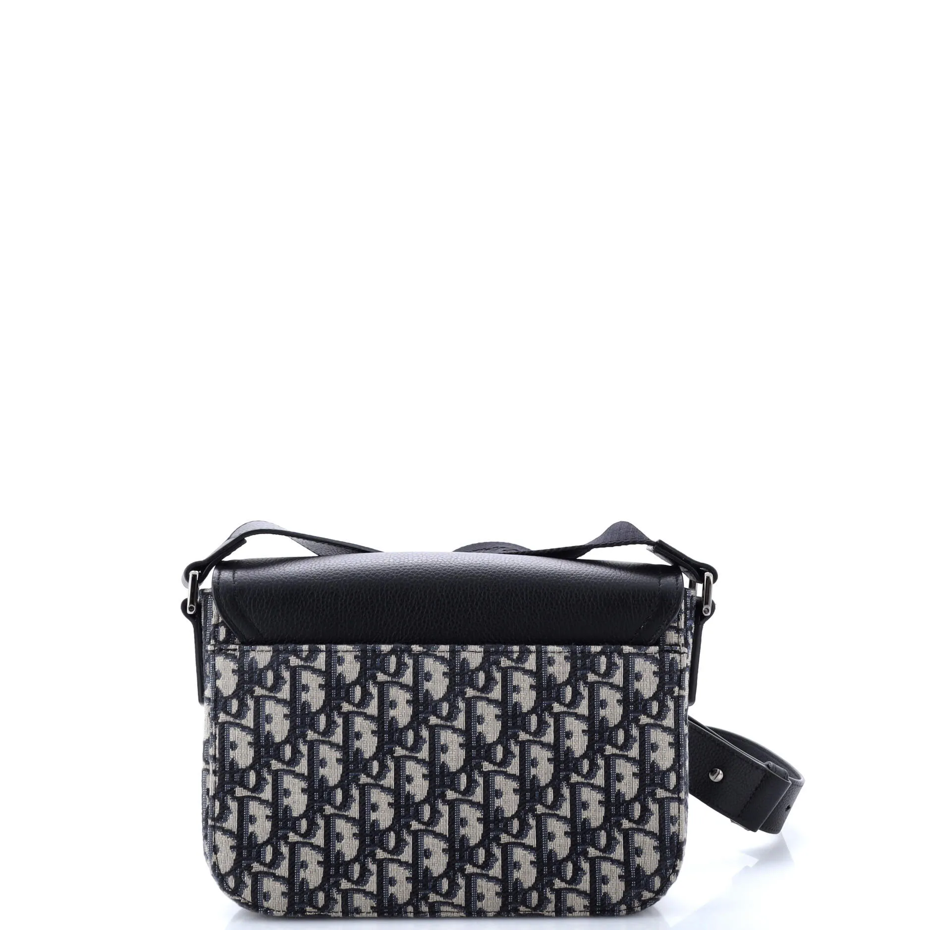 Saddle Buckle Flap Messenger Bag Oblique Canvas and Leather Medium