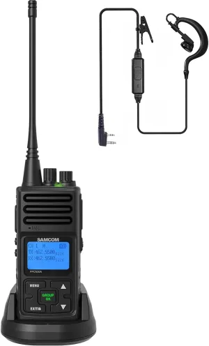 SAMCOM FPCN30A Two Way Radios Long Range 5 watts,Programmable UHF 2 Way Radios, 1500mAh Battery Operated Walkie Talkies with Earpieces for Adults, Group Call Long Distance Radio, 1 Pack