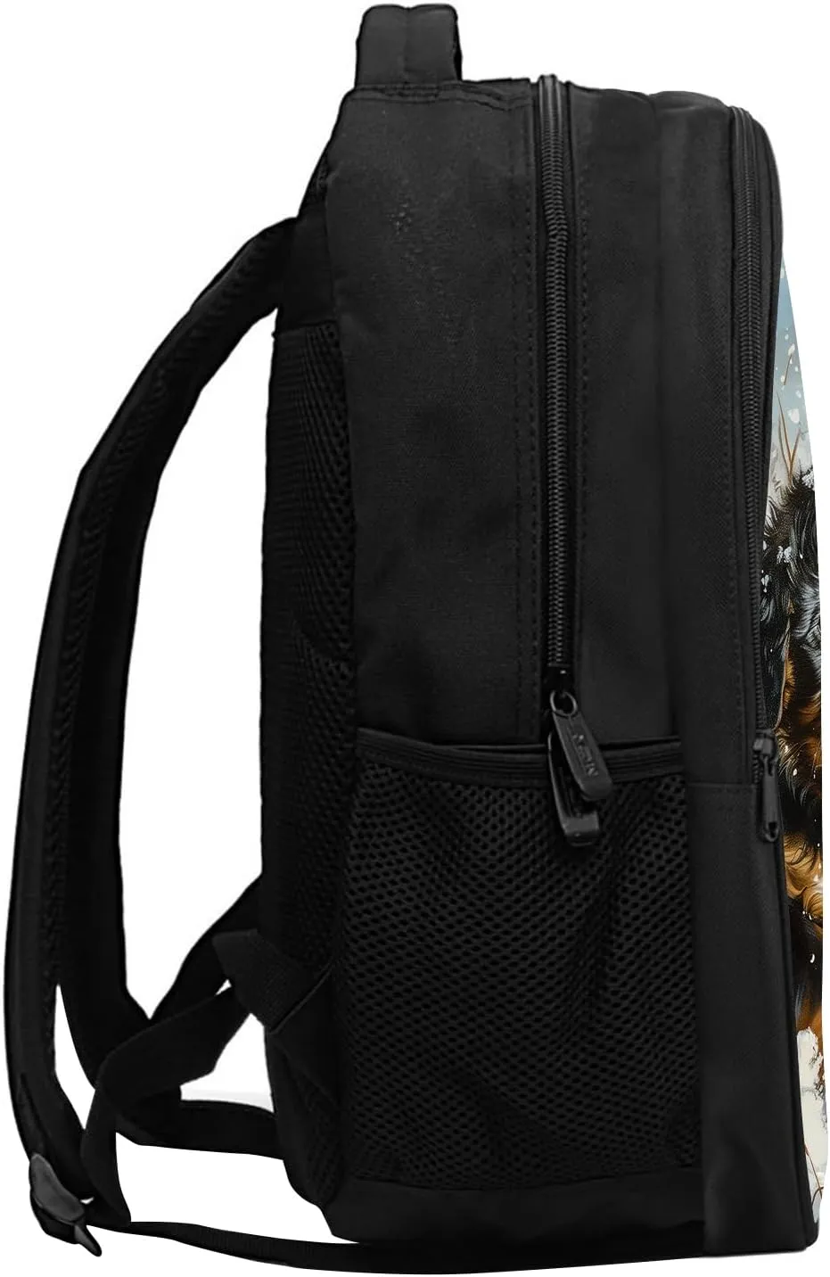 SARA NELL Snowy Mountain Dog School Backpack,Elementary Student Bookbag Stylish Daypack for Boys Girls, School Book Bags with Padded Straps,15.7 Inches