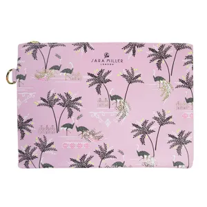SAVANA LARGE POUCH - OSTRICH & PALMS
