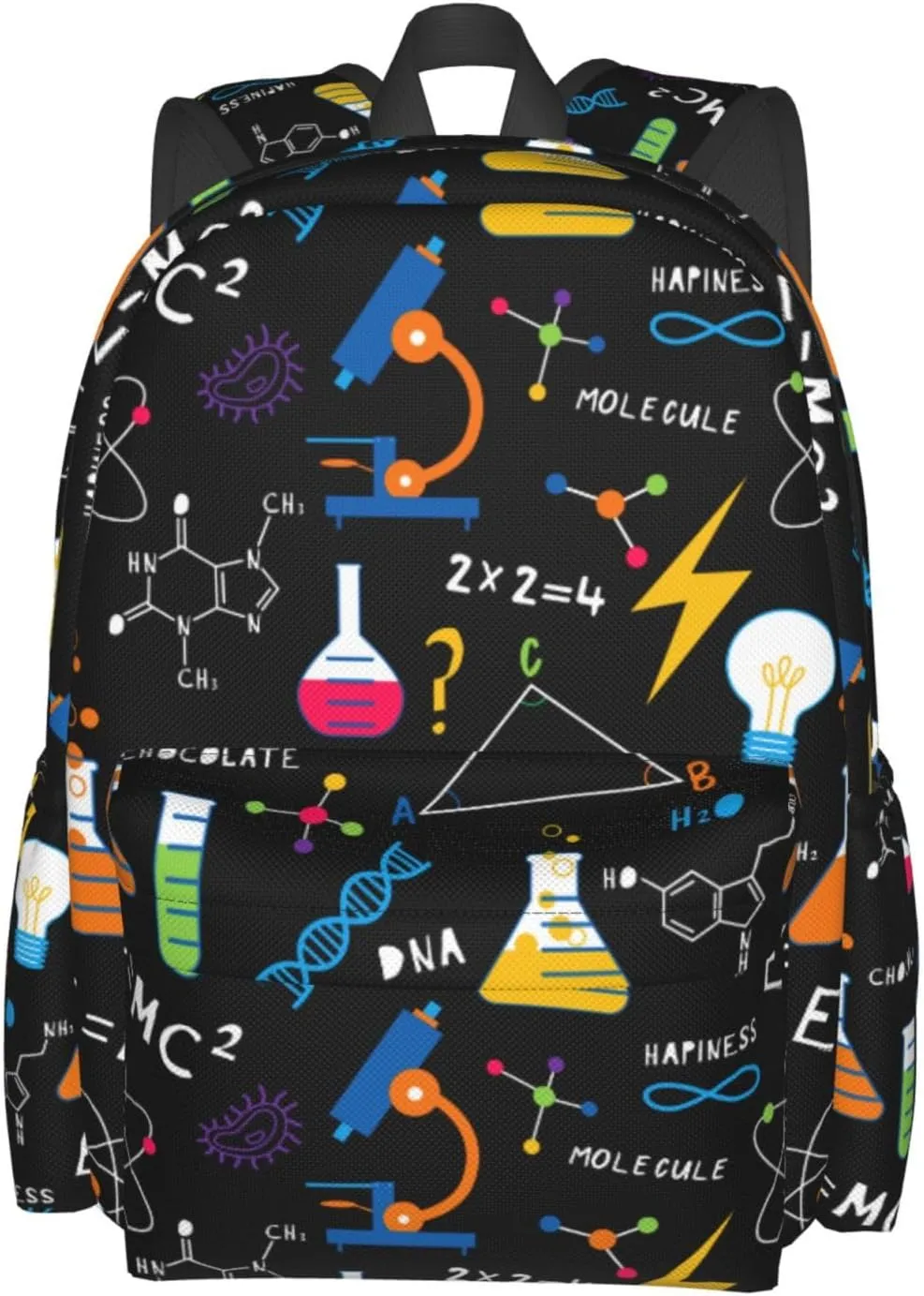 Science Chemistry Biology Physics Pattern Multipurpose School Bag Bookbag for Teenage Boys Girls Daily Backpack
