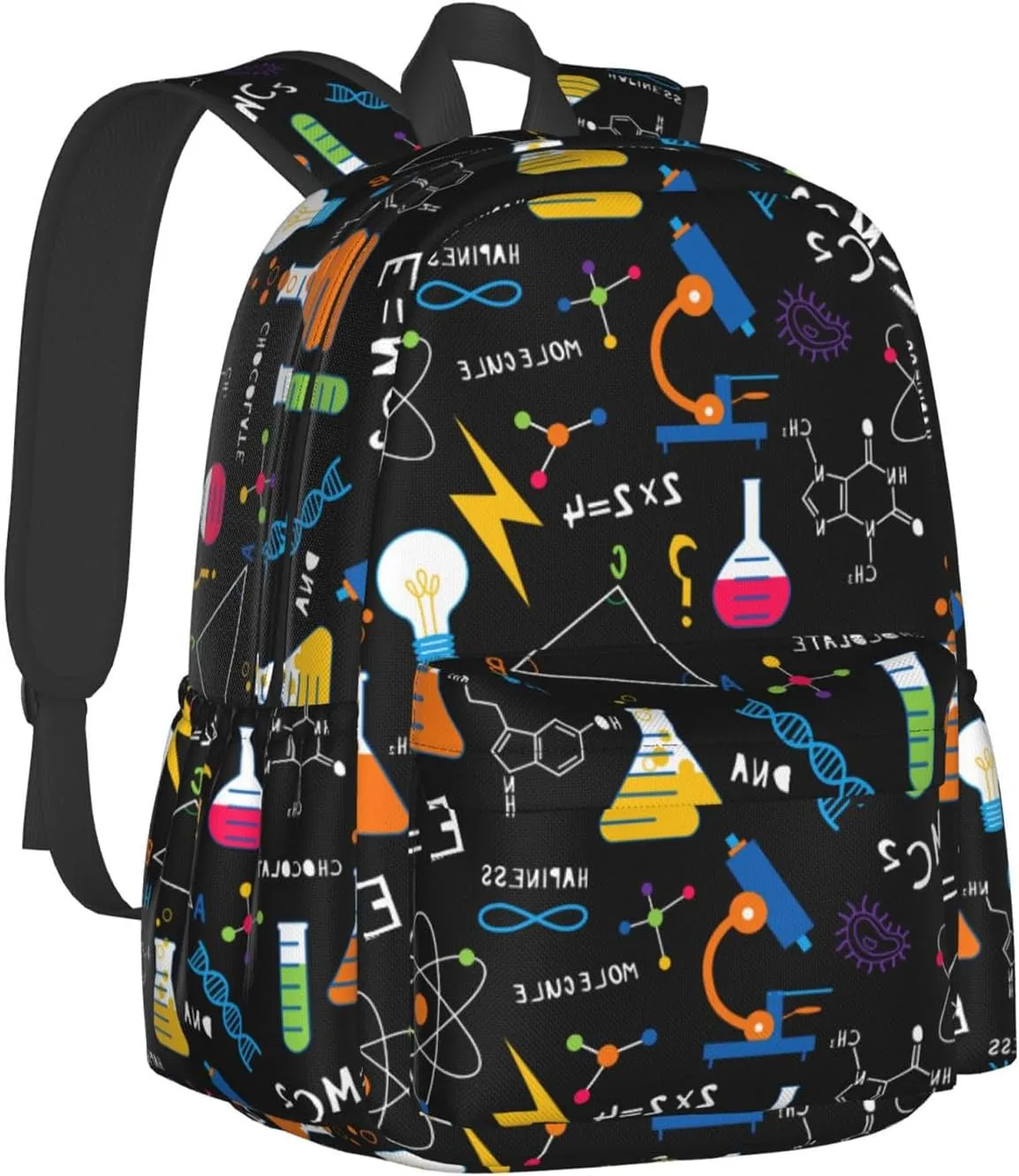 Science Chemistry Biology Physics Pattern Multipurpose School Bag Bookbag for Teenage Boys Girls Daily Backpack