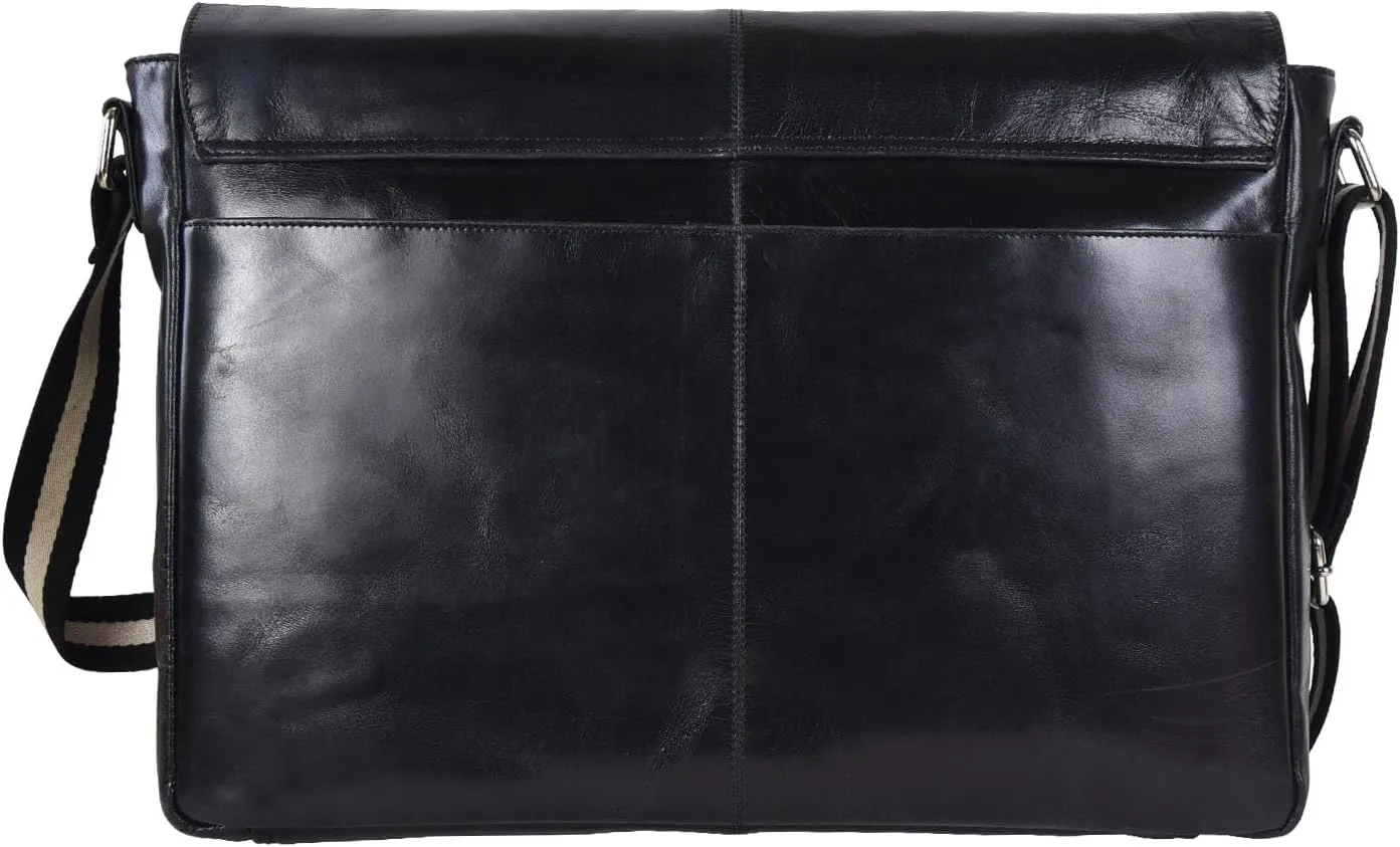 SERGA Real Leather Messenger Laptop Bag for Men & Women LEGACY