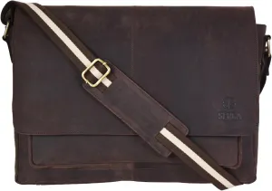 SERGA Real Leather Messenger Laptop Bag for Men & Women LEGACY