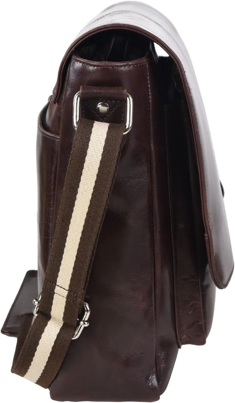 SERGA Real Leather Messenger Laptop Bag for Men & Women LEGACY