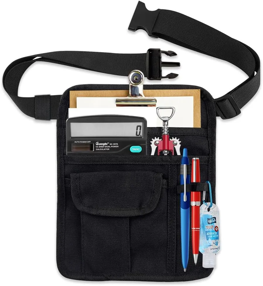 Server Waist Pouch, Server Apron Short Pocket Apron, server pouch Aprons with Pockets Adjustable Belt Waitress Apron Pouch Utility Belt Pouch Tool Bag Waist for Waiter
