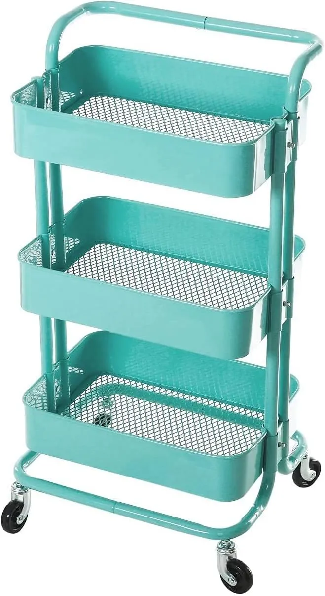 Serving Trolley Kitchen Trolley Trolley All-Purpose Trolley Rolling Shelf for Kitchen Bathroom Office with Wheels 3 Levels