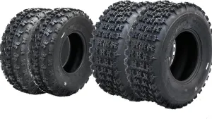 Set of 4 TROPOW AT23x7-10 Tires Front ＆ AT22x10-10 Tires Rear, 6PR Tubeless ATVs (All-Terrain Vehicles) and UTVs (Utility Task Vehicles) (23x7-10＆22x10-10)
