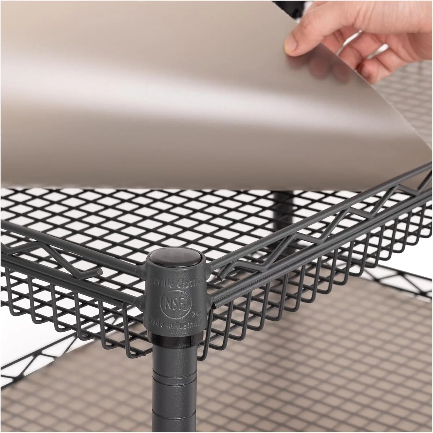 Seville Classics UltraDurable NSF Commercial Heavy Duty Metal Rolling Utility Cart, w/Steel Shelves, Handle Bar for Garage, Warehouse, Kitchen, Office, Deep Top Basket (34.75" W x 20.25" D), Graphite