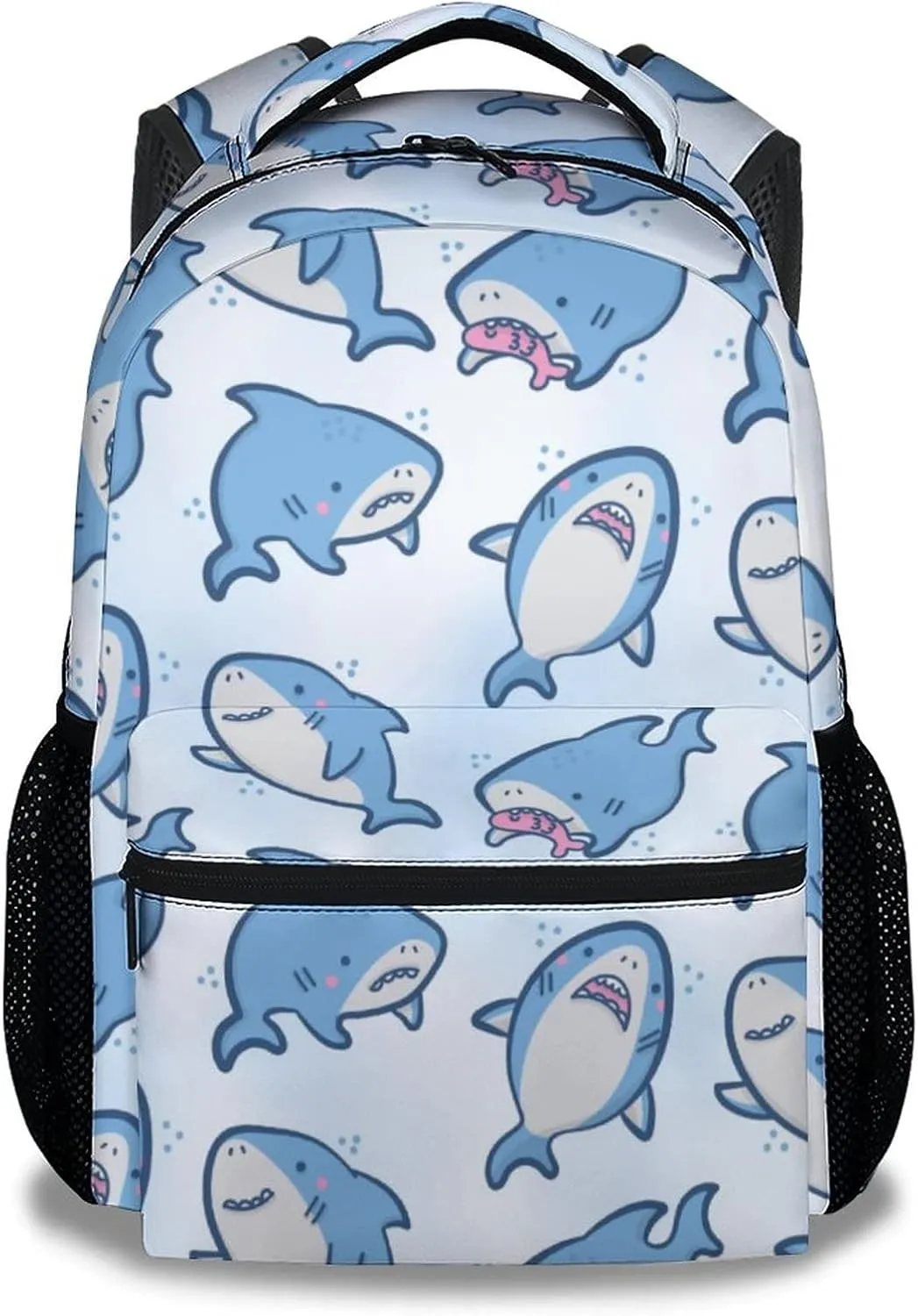 Shark Backpack for Girls Boys - 16 Inch Blue Backpacks for School - Cute Lightweight Durable Bookbag for Kids