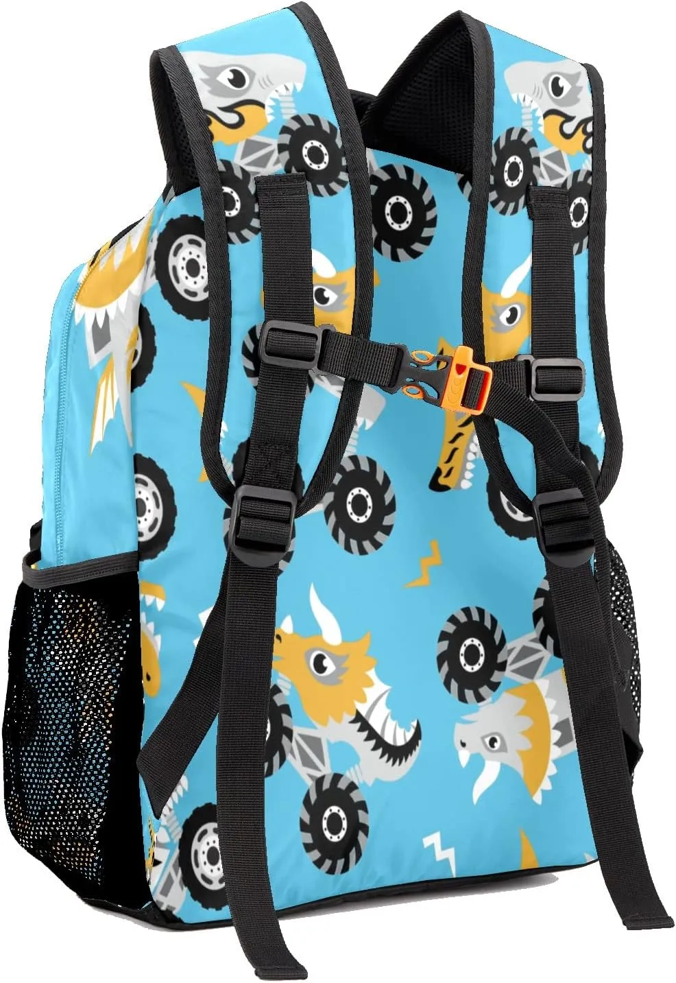 Shark Monster Cars Personalized Kids School Backpack Custom for Boys Girls Primary Daypack School Bookbag Travel Bag