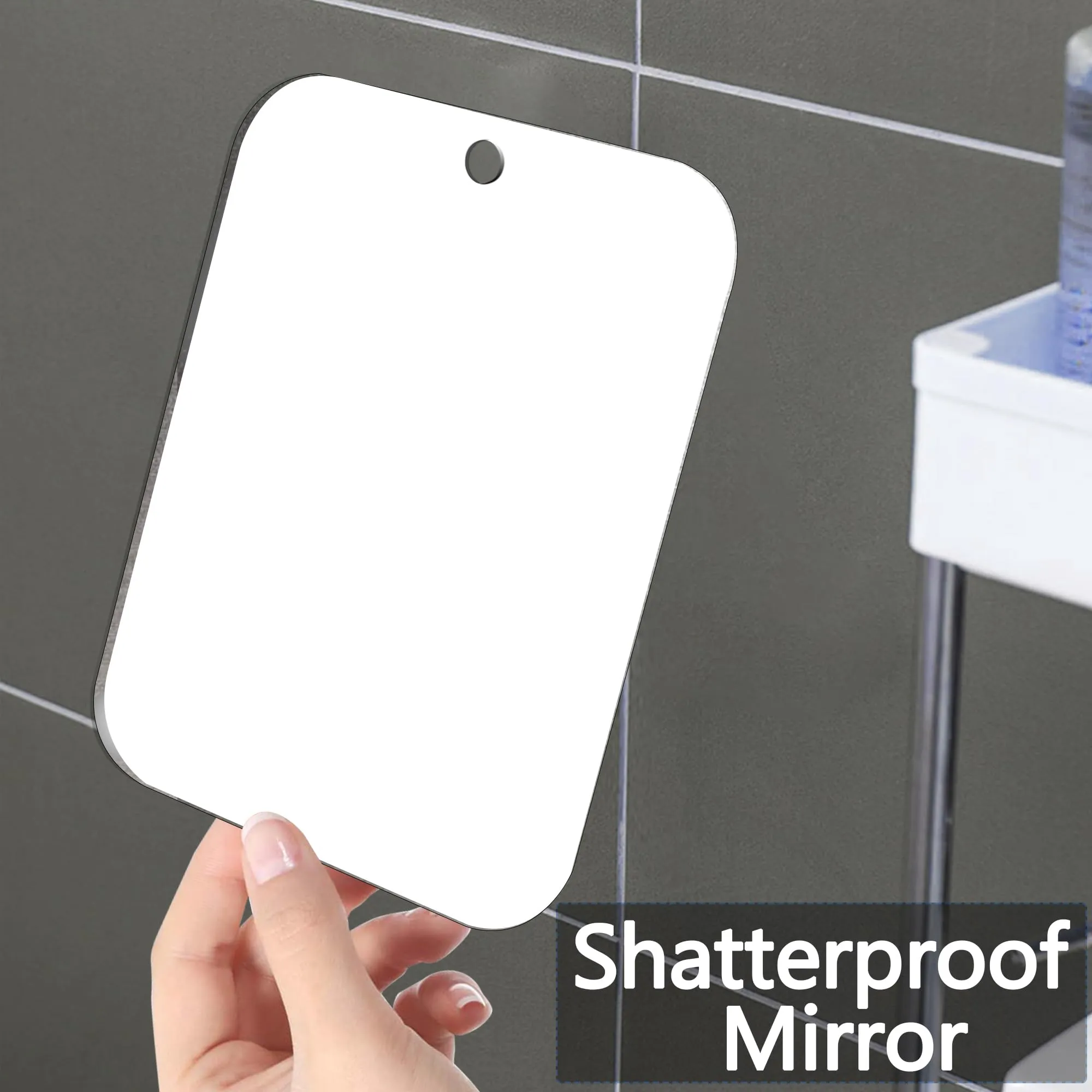 Shatterproof shower mirror fogless for shaving mirror (Larger,11"x8") Small Wall Hanging Camp Vanity Mirror,Unbreakable Plexiglass Makeup travel camping mirrors,men fog free handheld,Outdoor Showers