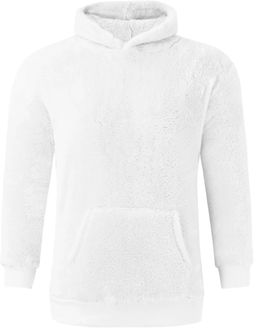 Sherpa Hoodie for Men Fleece Lined Winter Hooded Sweatshirts Comfy Warm Casual Thermal Pullover Sweater With Pocket