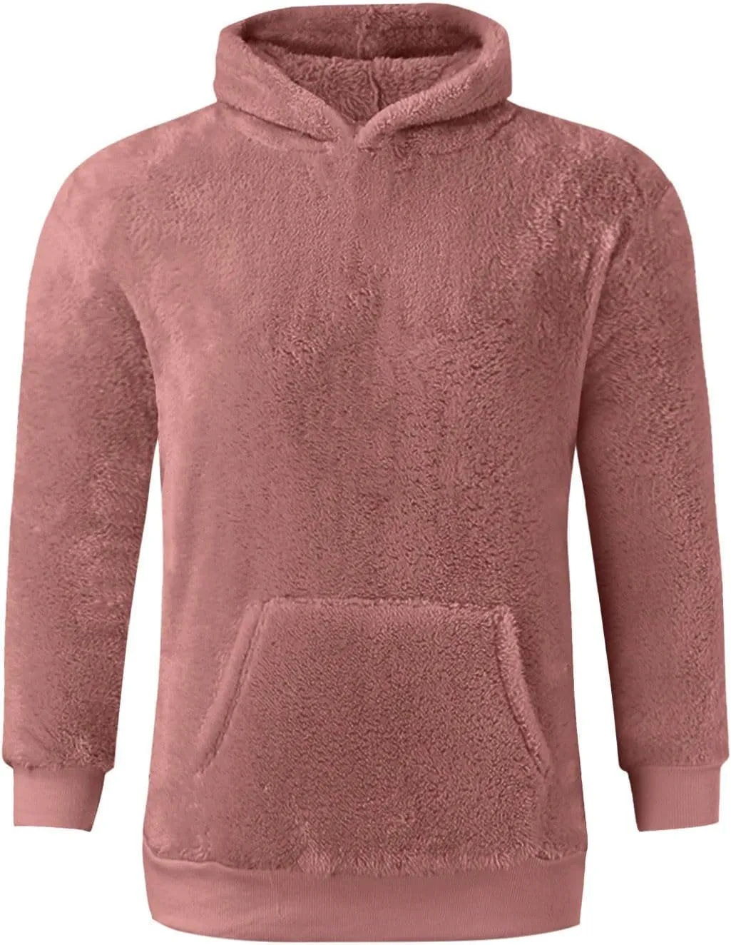 Sherpa Hoodie for Men Fleece Lined Winter Hooded Sweatshirts Comfy Warm Casual Thermal Pullover Sweater With Pocket