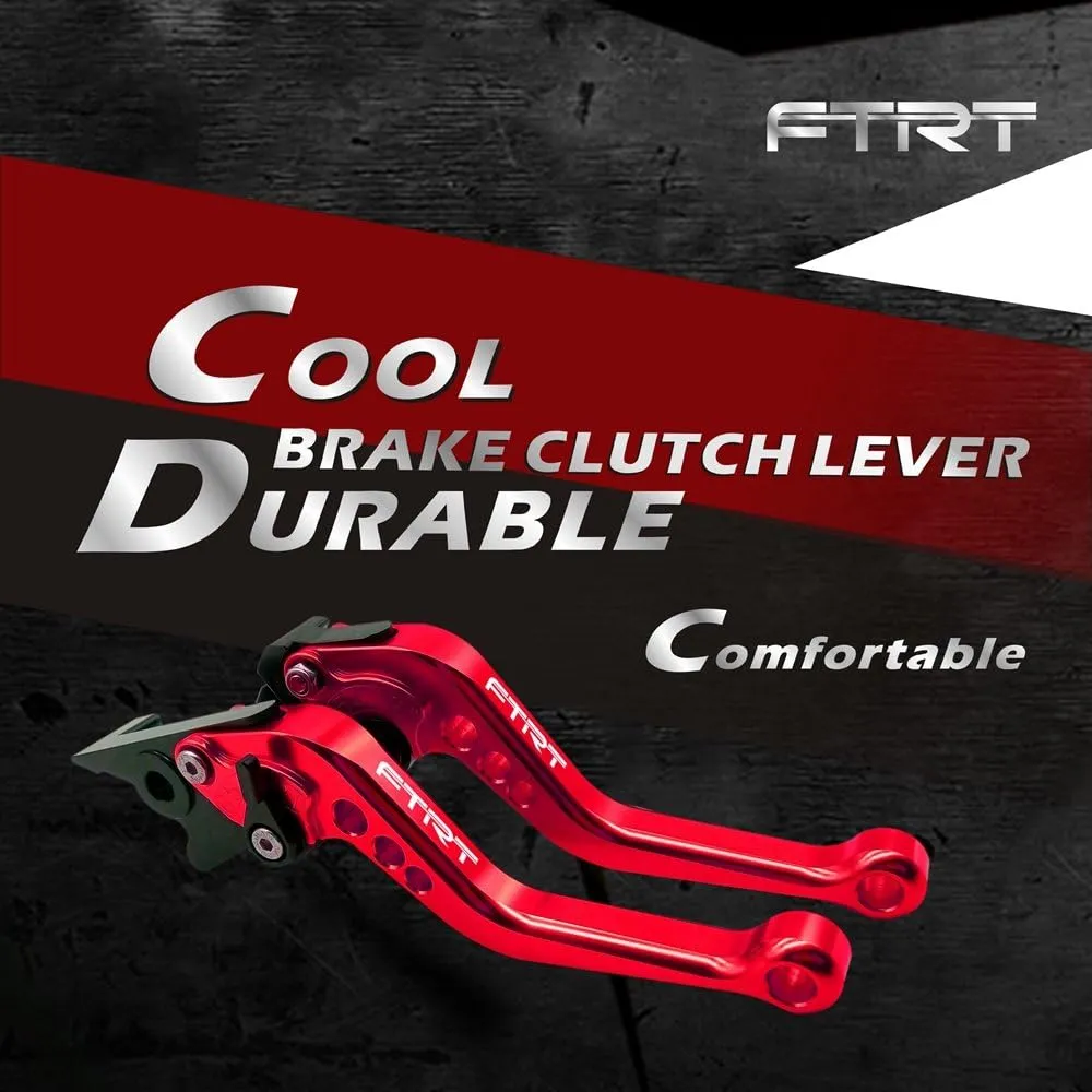 Short Levers Brake Clutch Compatible with EX650 Ninja 650R ER-6F ZR650 Z650 ZR900 Z900 2017-2021/ KLE650 Versys 650 17-21/ KLZ1000 Versys1000 2017-2021/ EN650 Vulcan S650 17-21: Red