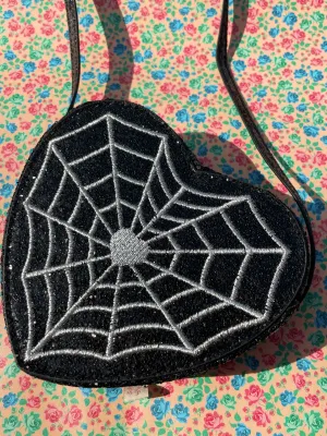 SHOULDER BAG - black spider web