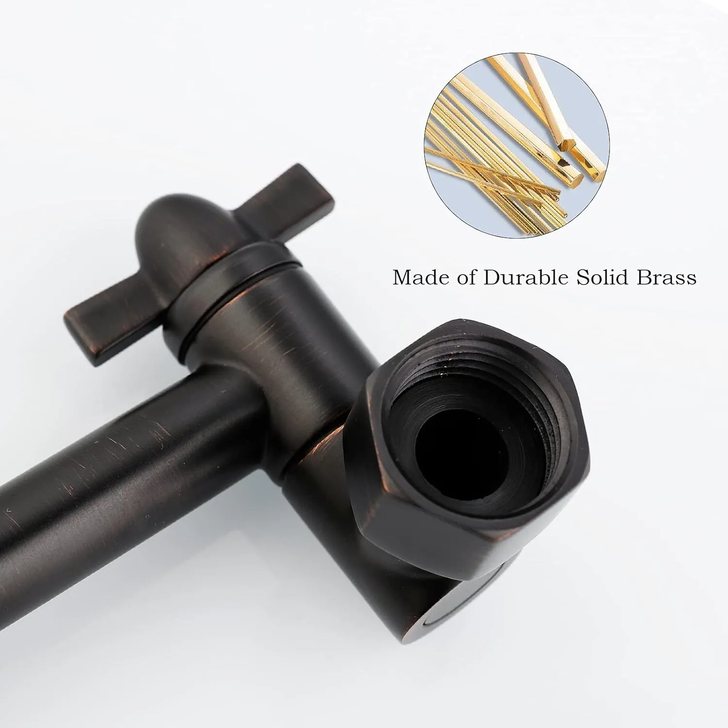 Shower Arm Extension, Solid Brass Shower Extender with Lock Joints, Lower or Raise Rain or Handheld Shower Head to Your Height & Angle (5 Inch, Oil Rubbed Bronze)