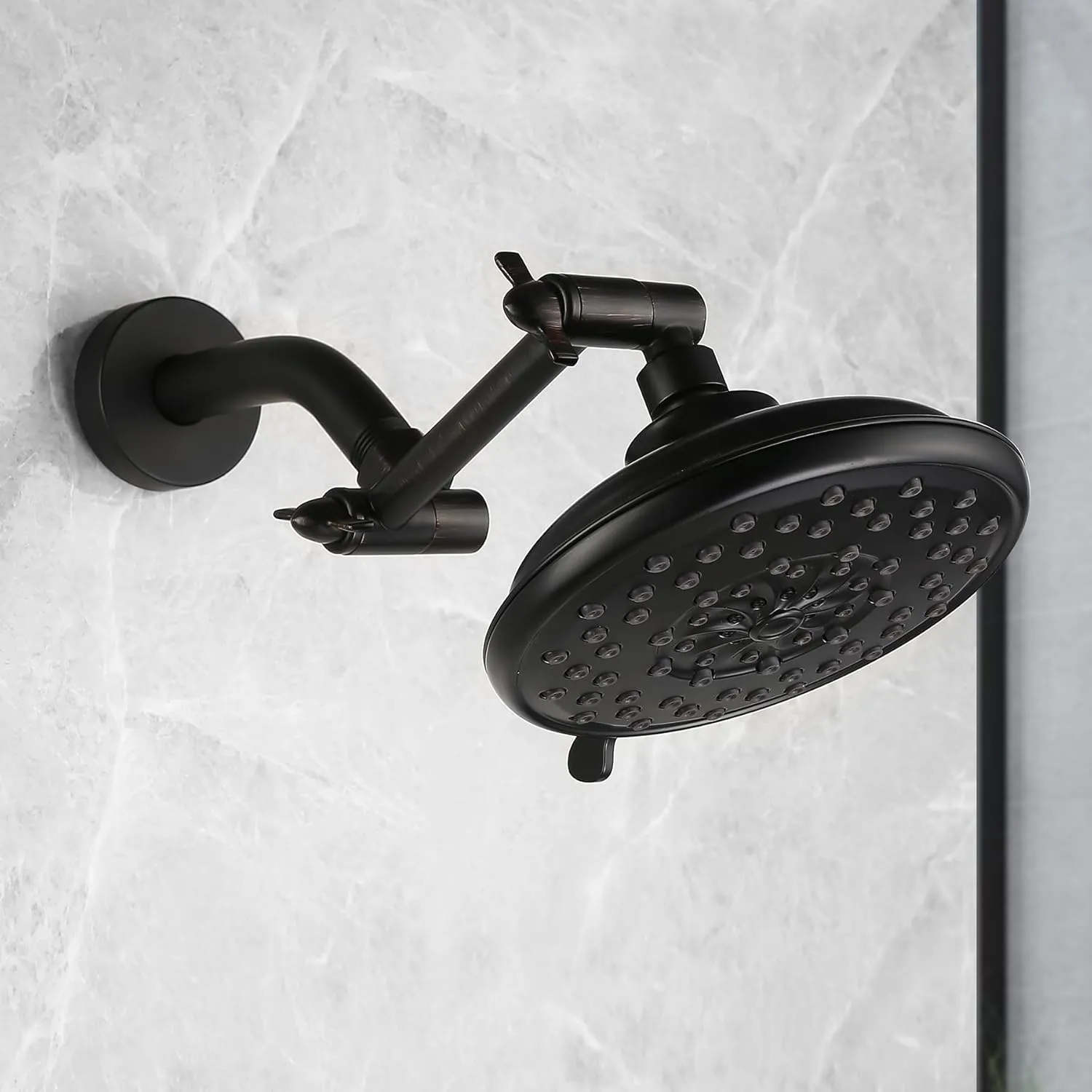 Shower Arm Extension, Solid Brass Shower Extender with Lock Joints, Lower or Raise Rain or Handheld Shower Head to Your Height & Angle (5 Inch, Oil Rubbed Bronze)