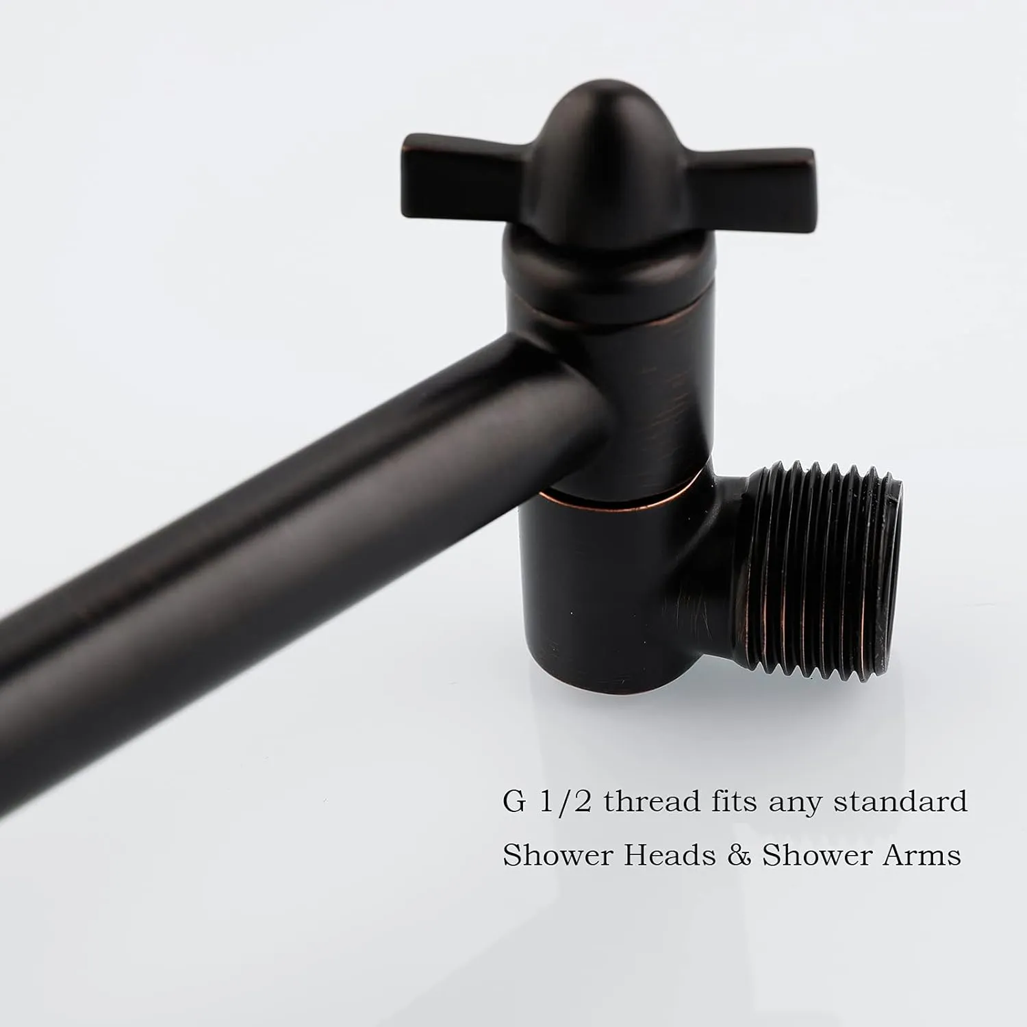 Shower Arm Extension, Solid Brass Shower Extender with Lock Joints, Lower or Raise Rain or Handheld Shower Head to Your Height & Angle (5 Inch, Oil Rubbed Bronze)