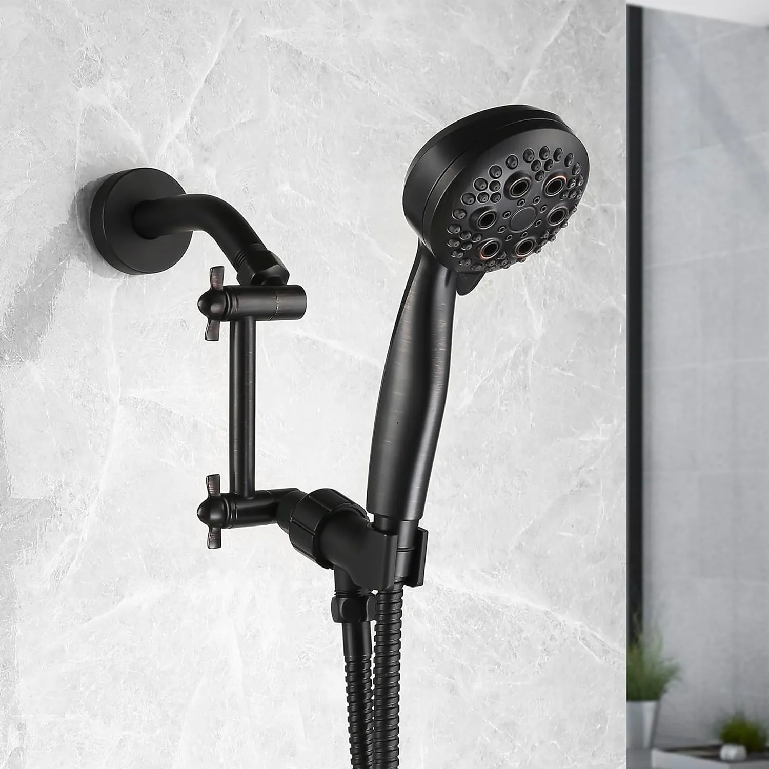 Shower Arm Extension, Solid Brass Shower Extender with Lock Joints, Lower or Raise Rain or Handheld Shower Head to Your Height & Angle (5 Inch, Oil Rubbed Bronze)