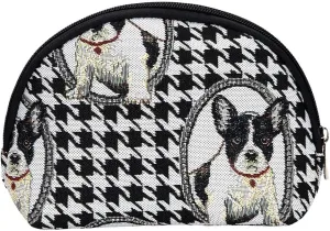 Signare Tapestry Cosmetic Bag Toiletry Makeup Bag for Women With French Bulldog Design (COSM-FREN)
