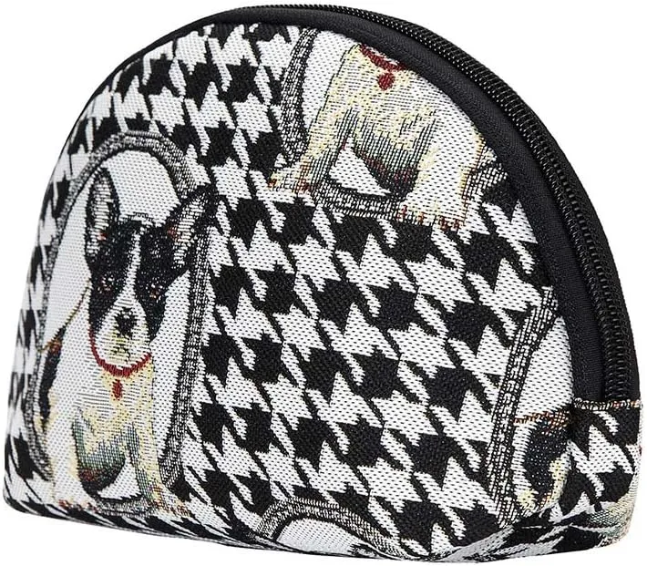 Signare Tapestry Cosmetic Bag Toiletry Makeup Bag for Women With French Bulldog Design (COSM-FREN)