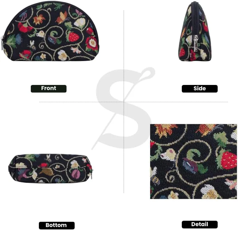Signare Tapestry Cosmetic Bag Toiletry Makeup Bag for Women With Jacobean Dream Design (COSM-JACOB)