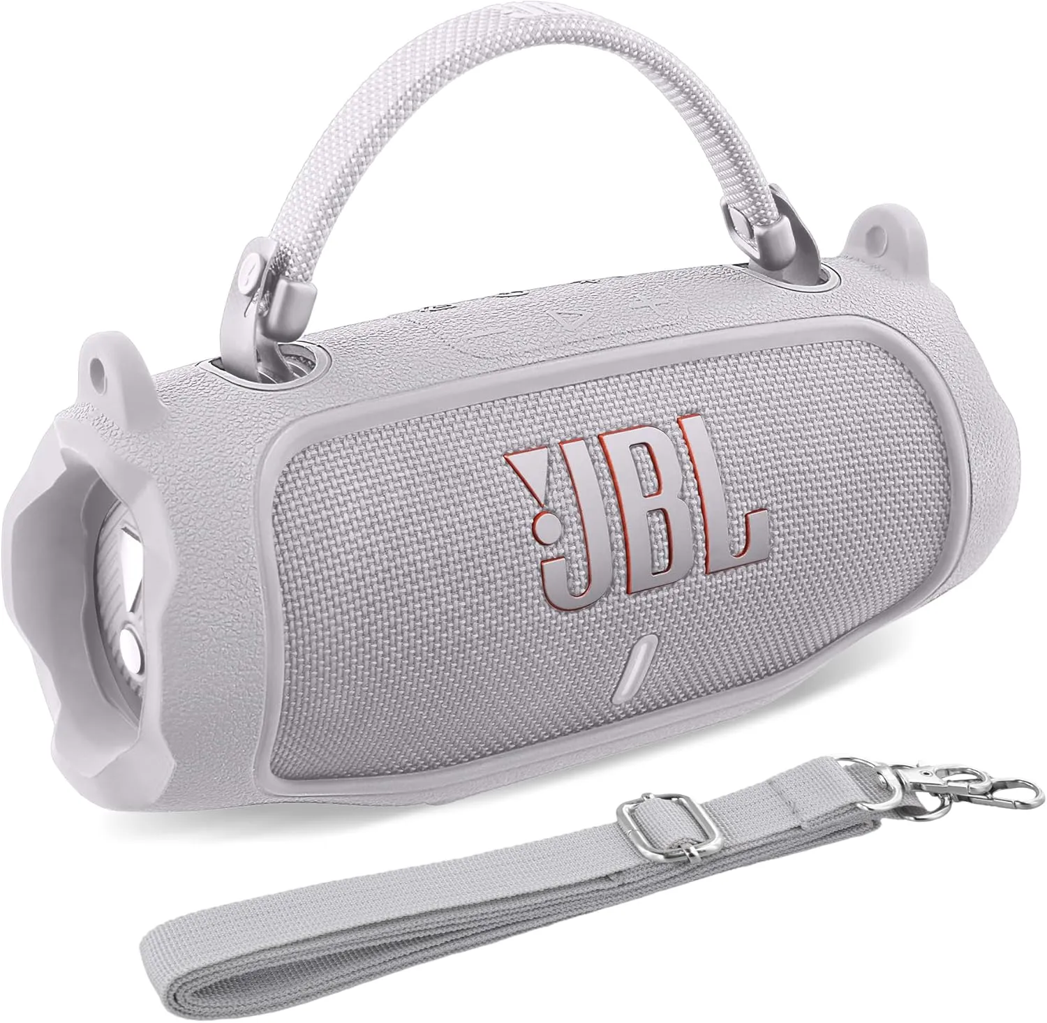 Silicone Case Compatible with JBL Charge 6 Portable Bluetooth Speaker(White Cover)