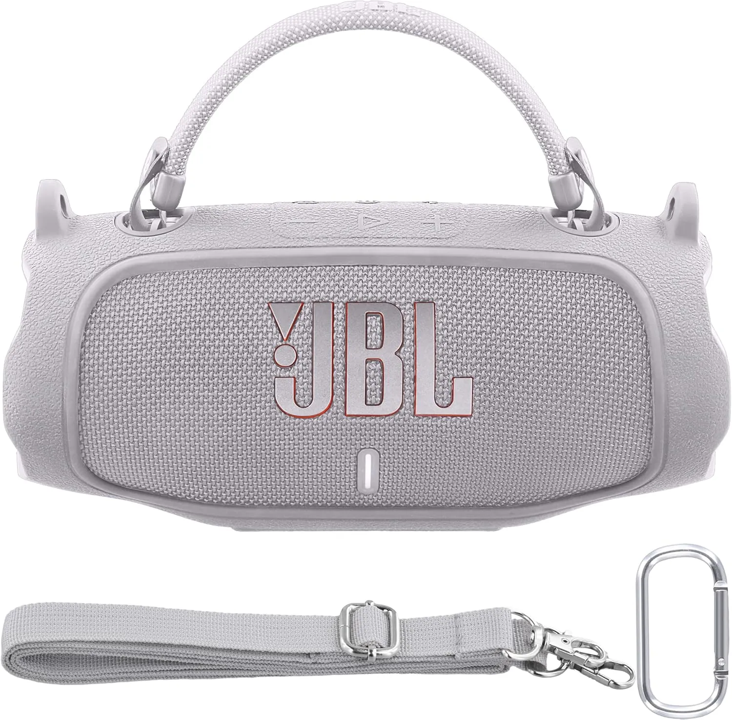 Silicone Case Compatible with JBL Charge 6 Portable Bluetooth Speaker(White Cover)