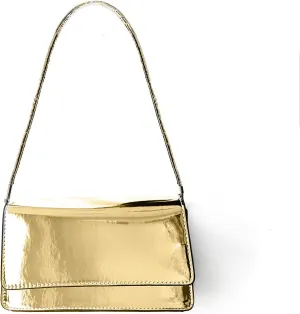 Silver Bag Evening Clutch Bag Sparkly Satchel Patent Leather Y2K Handbag Crossbody Metallic Purses for Party.