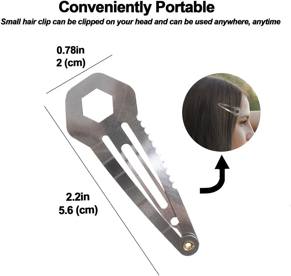 Silver Tactical Survival EDC Multi-Tool Hair Clip - Emergency Utility Kit (5 Pack)