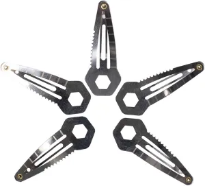 Silver Tactical Survival EDC Multi-Tool Hair Clip - Emergency Utility Kit (5 Pack)