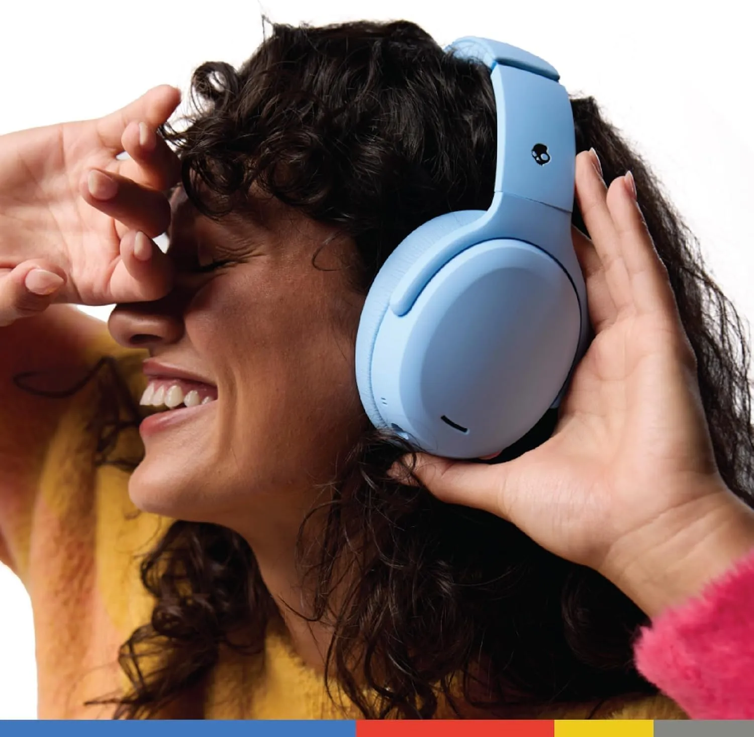 Skullcandy Crusher ANC 2 Over-Ear Noise Canceling Wireless Headphones with Sensory Bass and Extra Charging Cable, 50 Hr Battery, Microphone, Works with Bluetooth Devices, Preppy Summer Resort
