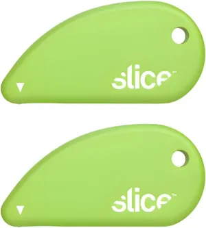 Slice Micro Safety Cutter | Safe Ceramic Box Cutter Lasting 11x Longer than Metal | Keychain Box Opener | 2 Pack