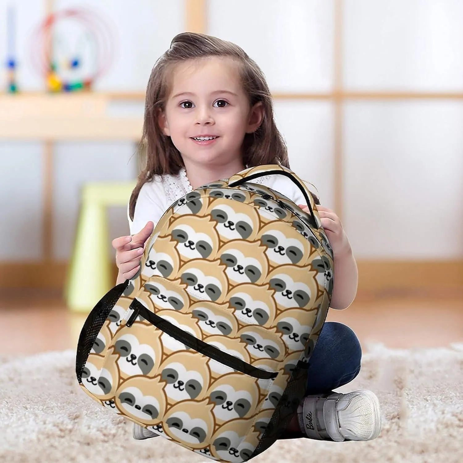 Sloth Backpack for Kids Girls Boys School, 16 Inches Cute Sloths Theme Bookbag, Adjustable, Lightweight, Large Capacity, Colorful Daily Casual Backpacks