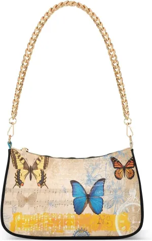 Small Chain Shoulder Bag for Women Travel Hobo Tote Handbag Clutch Purse with Zipper